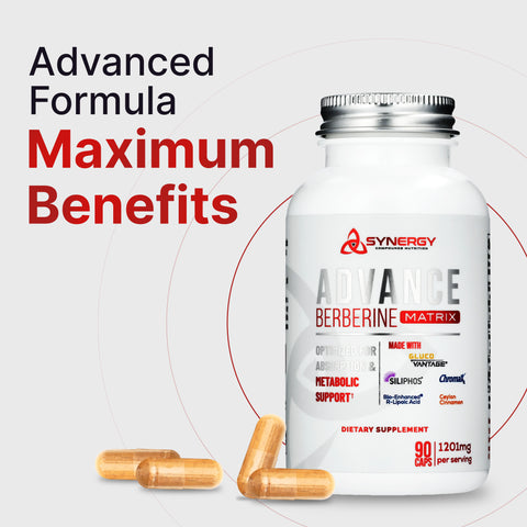 Advance Berberine Matrix 90caps: 5 in 1 Dihydroberberine (GlucoVantage) 400mg, Milk Thistle Phytosome (Siliphos) 300mg, Ceylon Cinnamon 20:1 400mg , R-Lipoic Acid 100mg, Chromium Picolinate 1000mcg